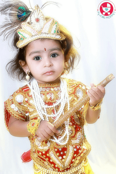 baby boy in krishna dress