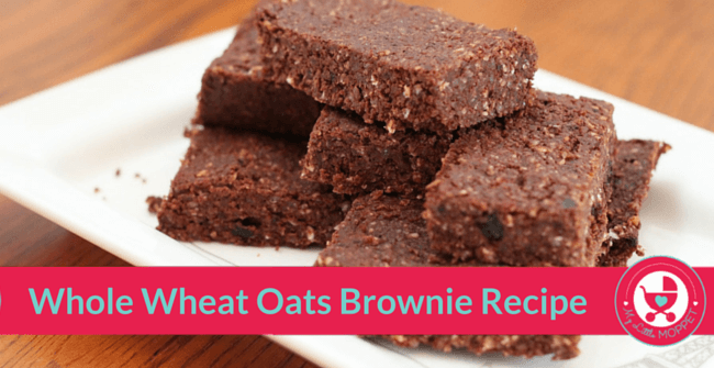 Whole Wheat Oats Brownie Recipe - My Little Moppet