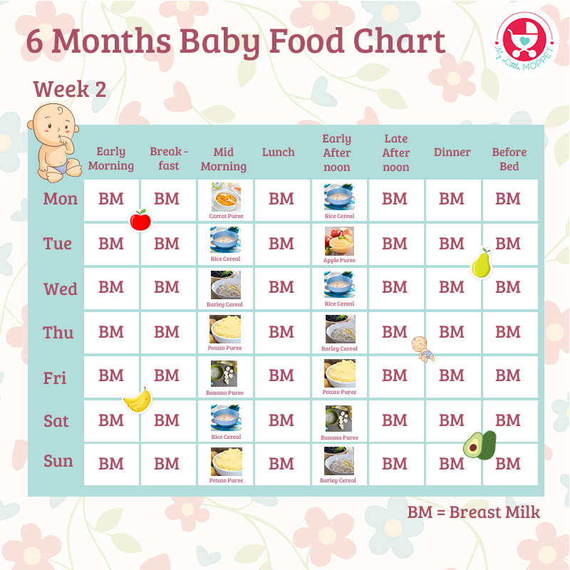 6 Months Baby Food Chart With Indian Recipes