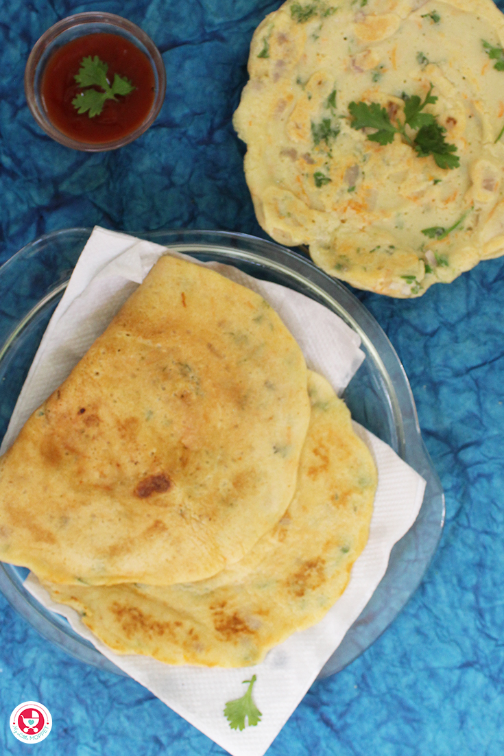 Give your regular breakfast a protein boost with this yummy and nutritious Moong dal and Urad Dal Cheela / Dosa [ Dosa recipe for Kids]!